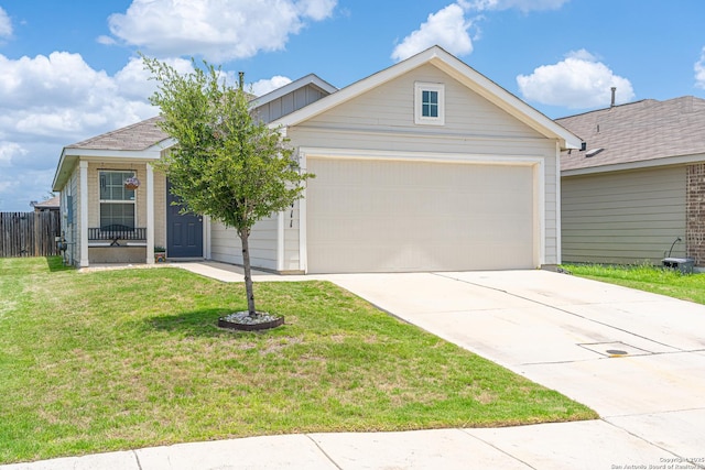 8411 Terlingua Cv, Converse, TX 78109 - single story home with driveway, a front lawn, a garage, and a porch