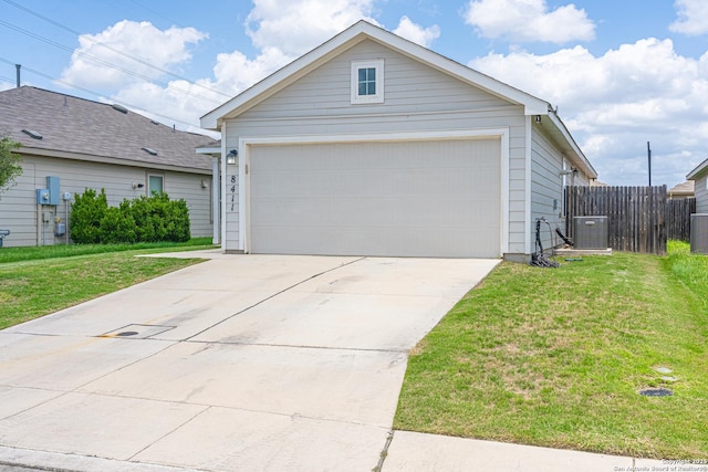 8411 Terlingua Cv, Converse, TX 78109 - view of front of home with central air condition unit and a garage