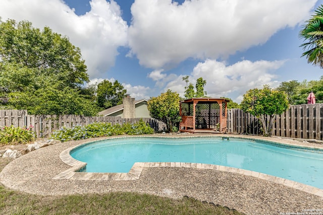 16519 Burr Hill, San Antonio, TX 78247 - view of pool featuring a gazebo and a fenced backyard