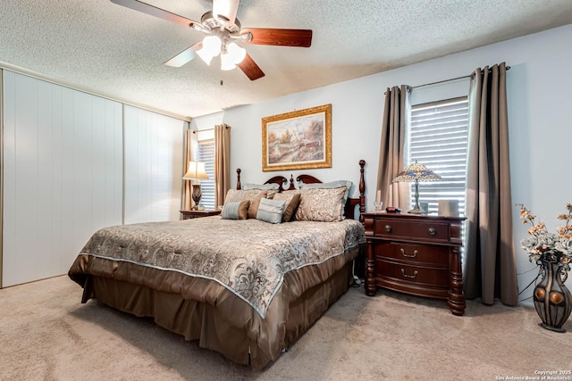 16519 Burr Hill, San Antonio, TX 78247 - bedroom featuring carpet, a textured ceiling, and ceiling fan