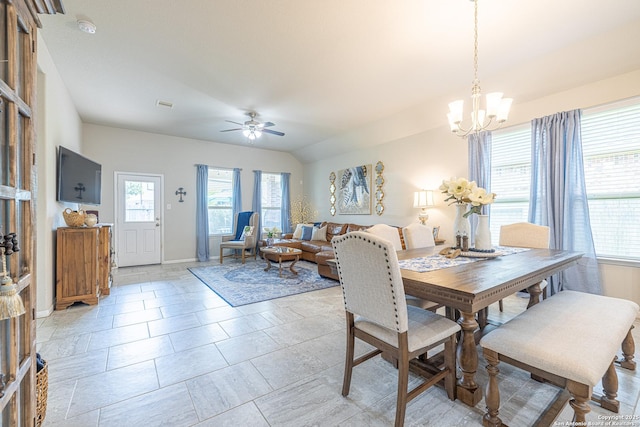 2705 Merlin Ln, Pearland, TX 77581 - dining space featuring a chandelier, baseboards, and ceiling fan