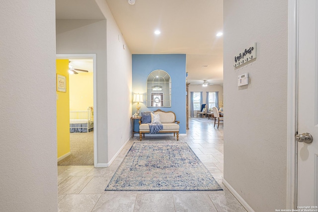 2705 Merlin Ln, Pearland, TX 77581 - hallway with baseboards and recessed lighting