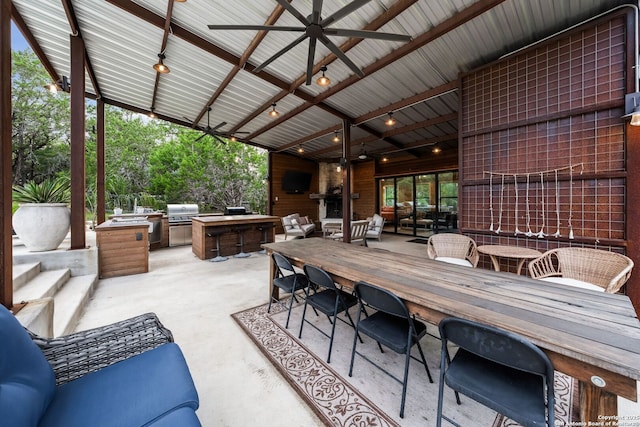 195 Desert Flower, Spring Branch, TX 78070 - view of patio with outdoor dining space and a ceiling fan