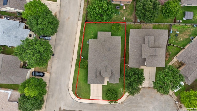 9815 Leubeck Rnch, Helotes, TX 78023 - aerial view of residential area featuring property parcel outlined