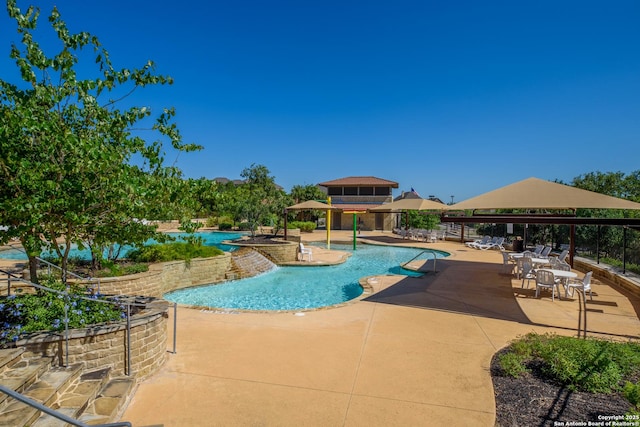1345 Meester Dr, San Antonio, TX 78245 - community pool with a gazebo, a patio, and a hot tub