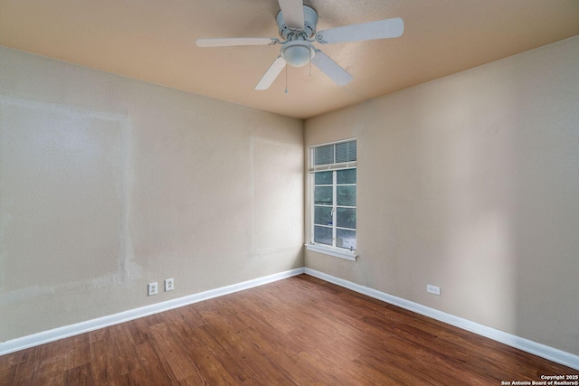 222 Laurelwood, San Antonio, TX 78213 - empty room featuring baseboards, wood finished floors, and ceiling fan