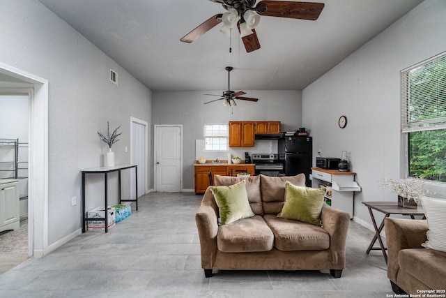 222 Laurelwood, San Antonio, TX 78213 - living room featuring ceiling fan and healthy amount of natural light