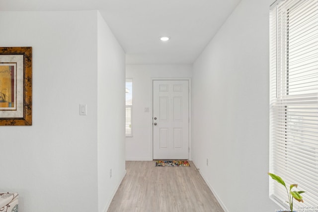 5455 Daphne Path, San Antonio, TX 78253 - corridor with light wood-style floors, baseboards, and recessed lighting