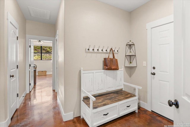 122 Twisting Oaks Ct, Pipe Creek, TX 78063 - mudroom featuring baseboards and finished concrete floors