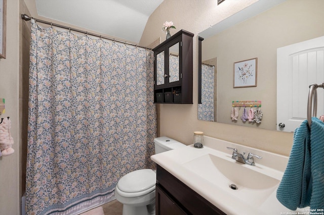 1989 Kalli Jo, New Braunfels, TX 78130 - bathroom featuring toilet, vanity, and a shower with shower curtain