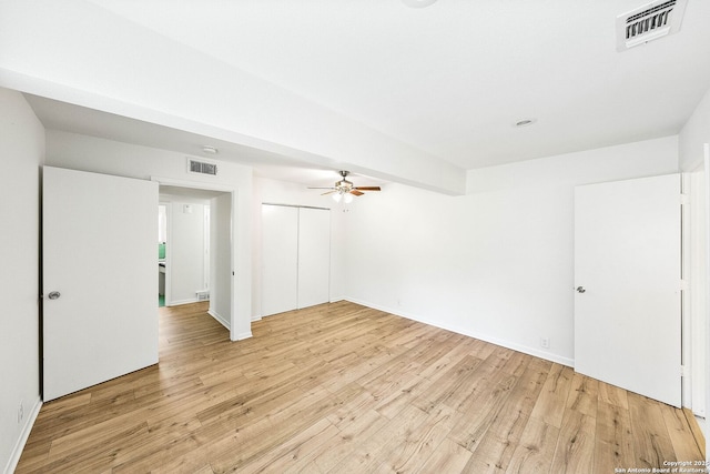 435 Sharon, San Antonio, TX 78216 - unfurnished room featuring light wood-style floors, a ceiling fan, and baseboards