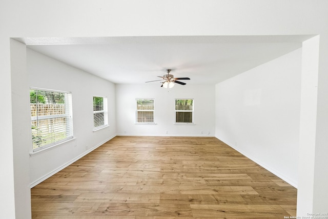 435 Sharon, San Antonio, TX 78216 - unfurnished room with light wood-style flooring, ceiling fan, and baseboards