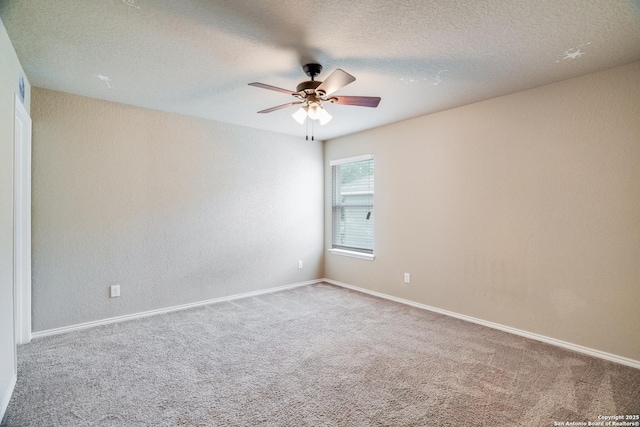6763 Indian Ldg, San Antonio, TX 78253 - unfurnished room with carpet floors, ceiling fan, a textured ceiling, and baseboards