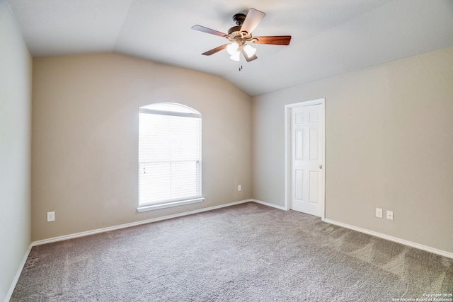 6763 Indian Ldg, San Antonio, TX 78253 - carpeted spare room featuring ceiling fan, lofted ceiling, and baseboards