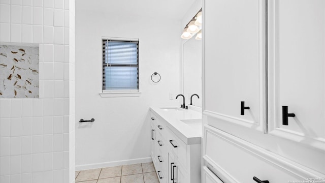 218 Gruene, New Braunfels, TX 78130 - full bath with double vanity and tile patterned flooring
