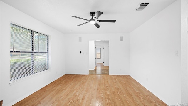218 Gruene, New Braunfels, TX 78130 - spare room with light wood-style floors and ceiling fan