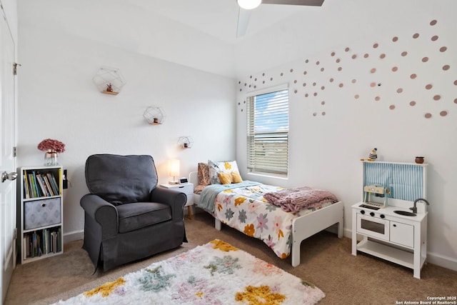 13917 Westbury Fls, San Antonio, TX 78253 - carpeted bedroom featuring baseboards and a ceiling fan