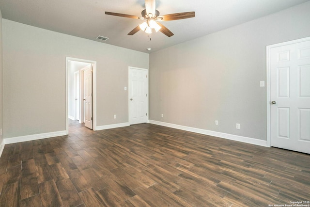 7030 Plains Way, San Antonio, TX 78253 - unfurnished room featuring a ceiling fan, dark wood-style flooring, and baseboards