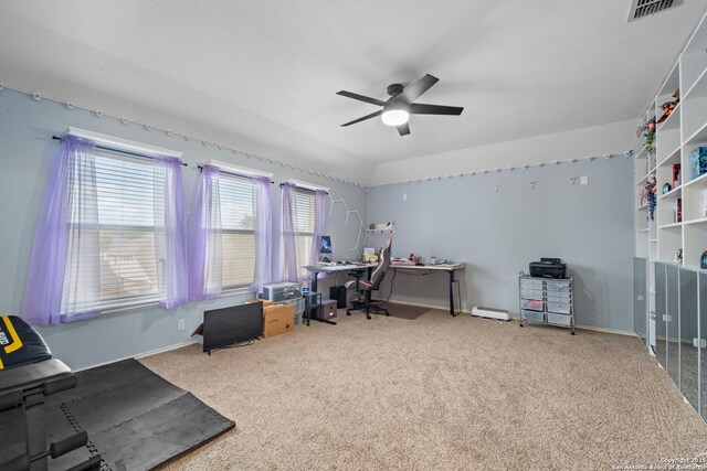 815 Maltese Gdn, San Antonio, TX 78260 - carpeted office with ceiling fan and baseboards