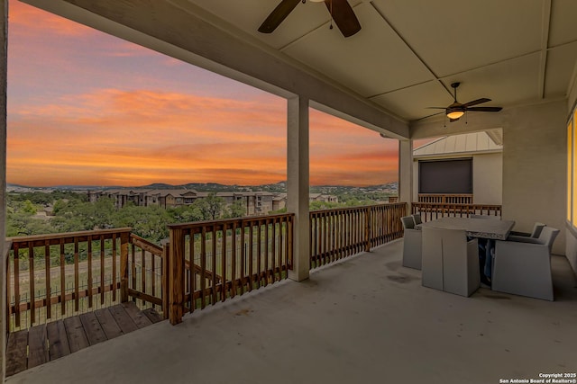 6827 Bella Verso, San Antonio, TX 78256 - view of patio / terrace featuring ceiling fan and outdoor dining area