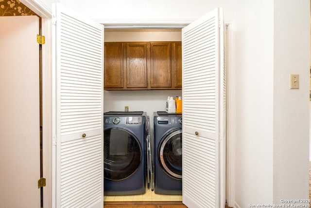 5823 Archwood, San Antonio, TX 78239 - washroom featuring cabinet space and separate washer and dryer