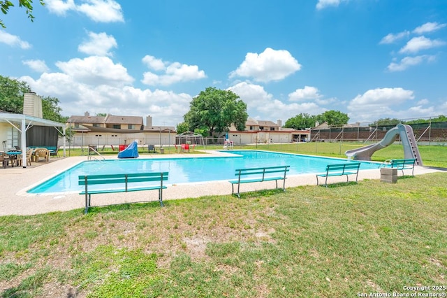 5823 Archwood, San Antonio, TX 78239 - community pool with a water slide and a patio
