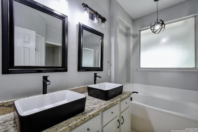 1947 Walter Raleigh, Windcrest, TX 78239 - bathroom with a bath and double vanity