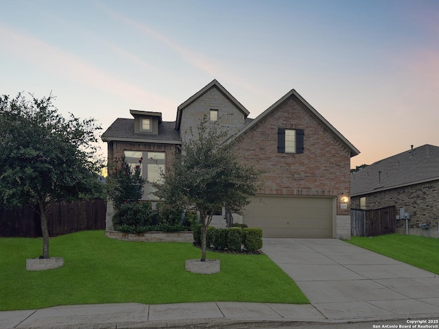 2035 Tillman Park, San Antonio, TX 78253 - view of front of house with brick siding, a garage, and concrete driveway