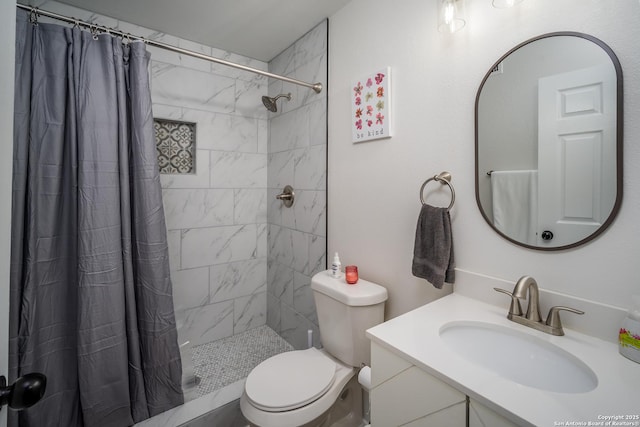 128 Blanco, San Antonio, TX 78212 - full bath featuring toilet, vanity, and a tile shower