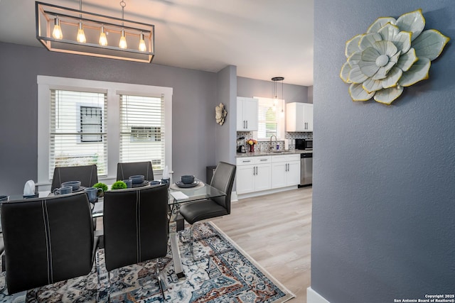 128 Blanco, San Antonio, TX 78212 - dining room with light wood-style flooring and a textured wall