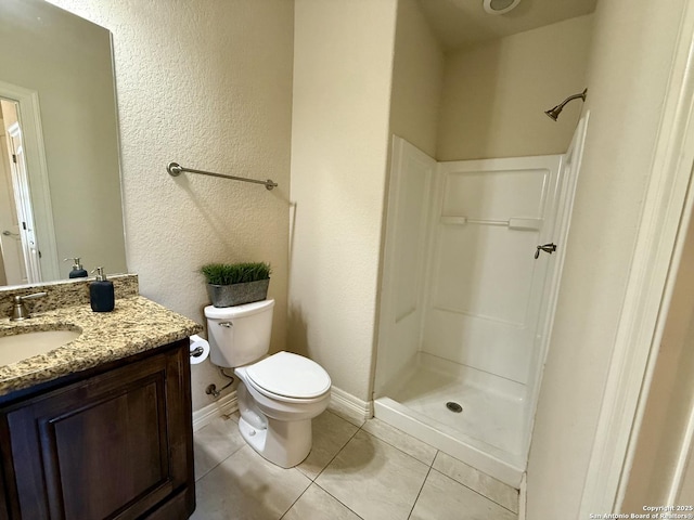 1410 Melanie, San Antonio, TX 78258 - full bath featuring vanity, walk in shower, toilet, and tile patterned floors
