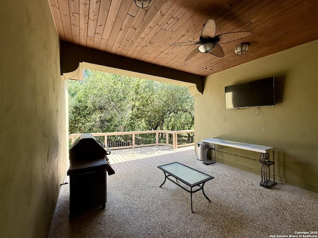 1410 Melanie, San Antonio, TX 78258 - view of patio featuring ceiling fan and grilling area