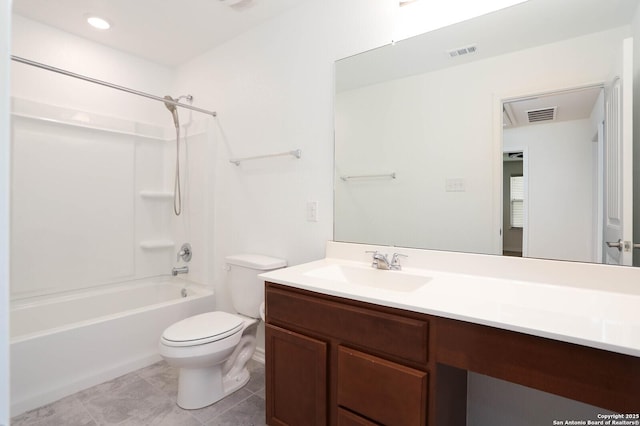 2006 Prometheus Cv, San Antonio, TX 78245 - full bathroom with toilet, vanity, tub / shower combination, and tile patterned flooring