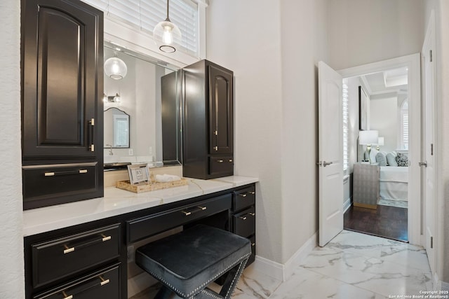 3 Benchwood Cir, San Antonio, TX 78248 - bathroom featuring ensuite bath, marble finish floors, vanity, and baseboards