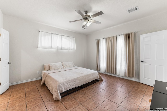 7619 Bit Cir, Elmendorf, TX 78112 - bedroom featuring light tile patterned floors, ceiling fan, and baseboards