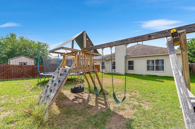 7619 Bit Cir, Elmendorf, TX 78112 - view of playground featuring a trampoline