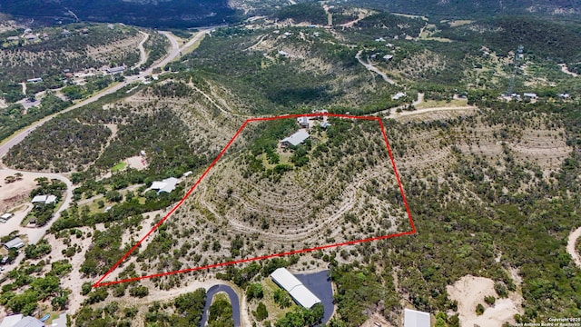 1001 Naked Indian, New Braunfels, TX 78132 - aerial view of sparsely populated area featuring property boundaries highlighted