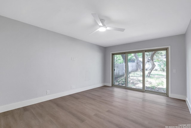 5411 Lancashire, San Antonio, TX 78230 - spare room with ceiling fan, baseboards, and wood finished floors