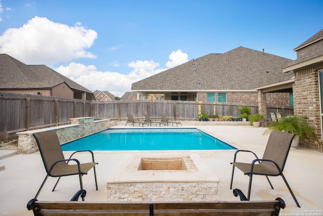 14042 Gemma, San Antonio, TX 78253 - view of pool featuring a patio, a fenced backyard, and an outdoor fire pit