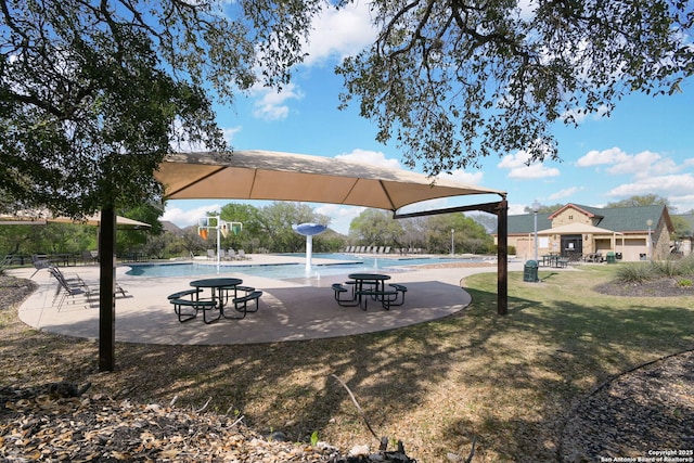 14042 Gemma, San Antonio, TX 78253 - view of property's community featuring a swimming pool, a yard, and a patio