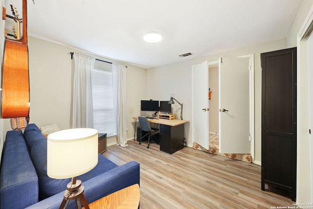 5535 Timber Cyn, San Antonio, TX 78250 - home office featuring light wood-style flooring and baseboards