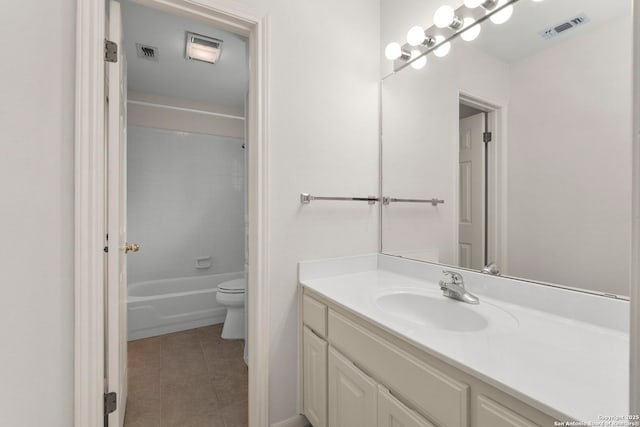 15618 Dawn Crst, San Antonio, TX 78248 - full bath featuring vanity, toilet, tile patterned flooring, and bathtub / shower combination