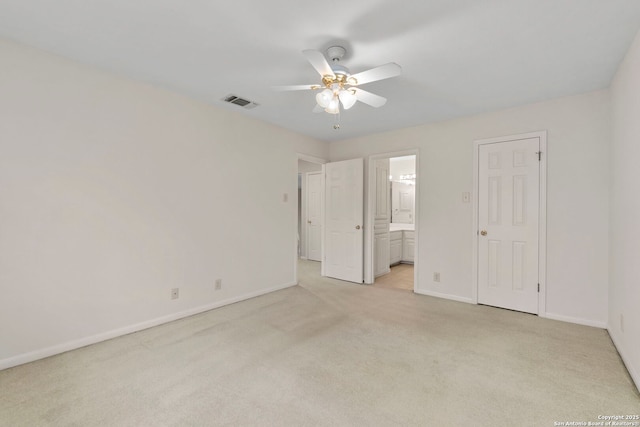 15618 Dawn Crst, San Antonio, TX 78248 - unfurnished bedroom featuring light carpet, baseboards, ensuite bath, and a ceiling fan
