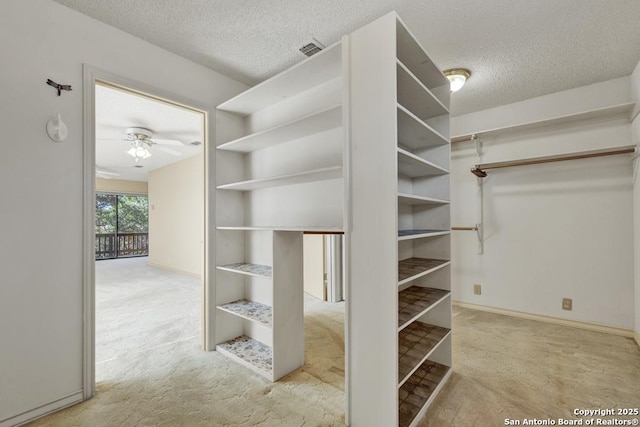 642 Lakebreeze, Canyon Lake, TX 78133 - walk in closet featuring carpet and ceiling fan