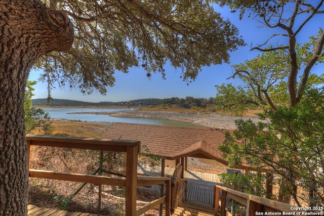 642 Lakebreeze, Canyon Lake, TX 78133 - wooden terrace with a water view