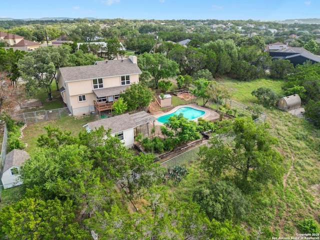 890 Live Oak, Spring Branch, TX 78070 - aerial view of property and surrounding area featuring a pool
