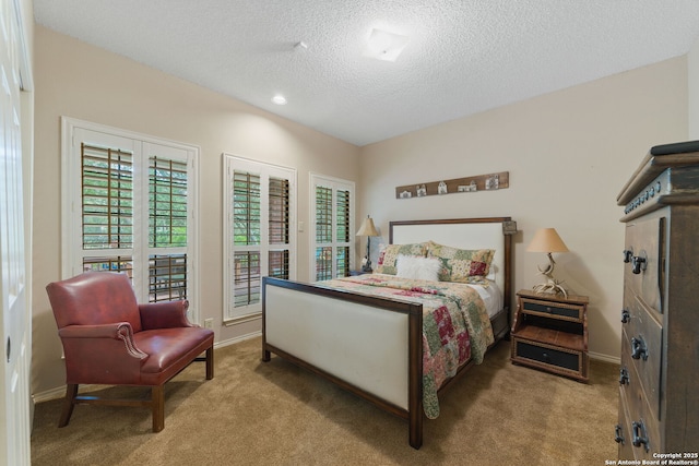 8735 Paseo Oaks, San Antonio, TX 78255 - carpeted bedroom with a textured ceiling and baseboards