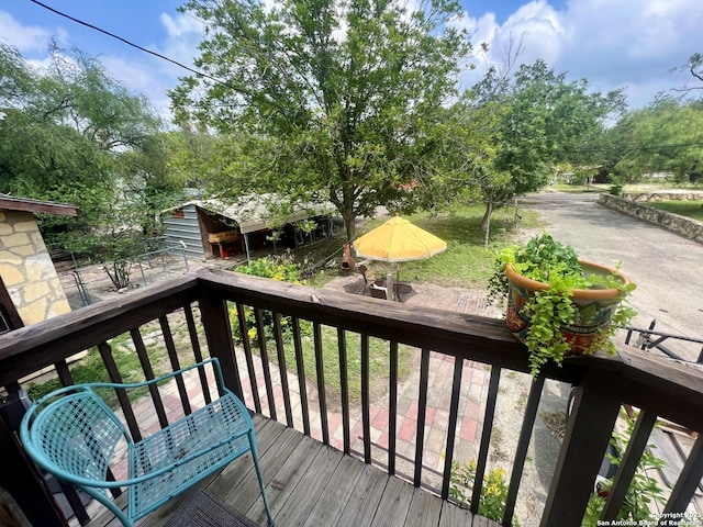 415 Fort Clark Rd Unit 21, Brackettville, TX 78832 - view of wooden terrace