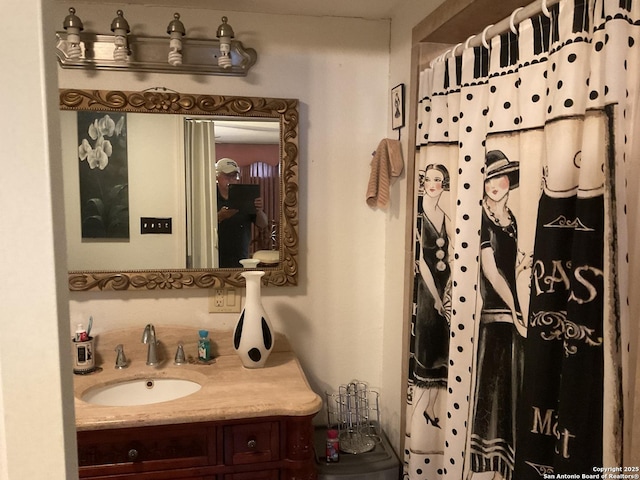 2918 Hatton, San Antonio, TX 78237 - full bathroom with vanity and a shower with curtain