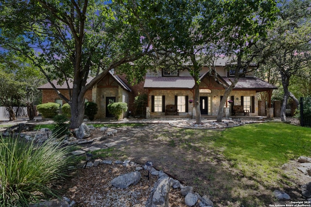 18203 Newcliff, San Antonio, TX 78259 - view of front of house with covered porch and stone siding